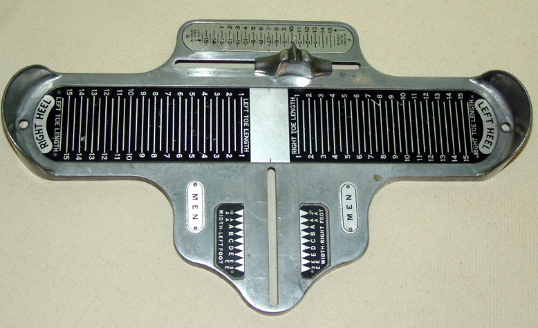 Using a brannock device, we can accurately measure your feet and help you in shopping for 2 different sized feet.
