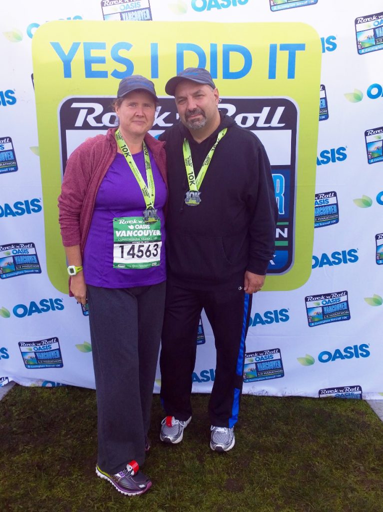 Christi and her husband at the Rock 'n' Roll Marathon Series